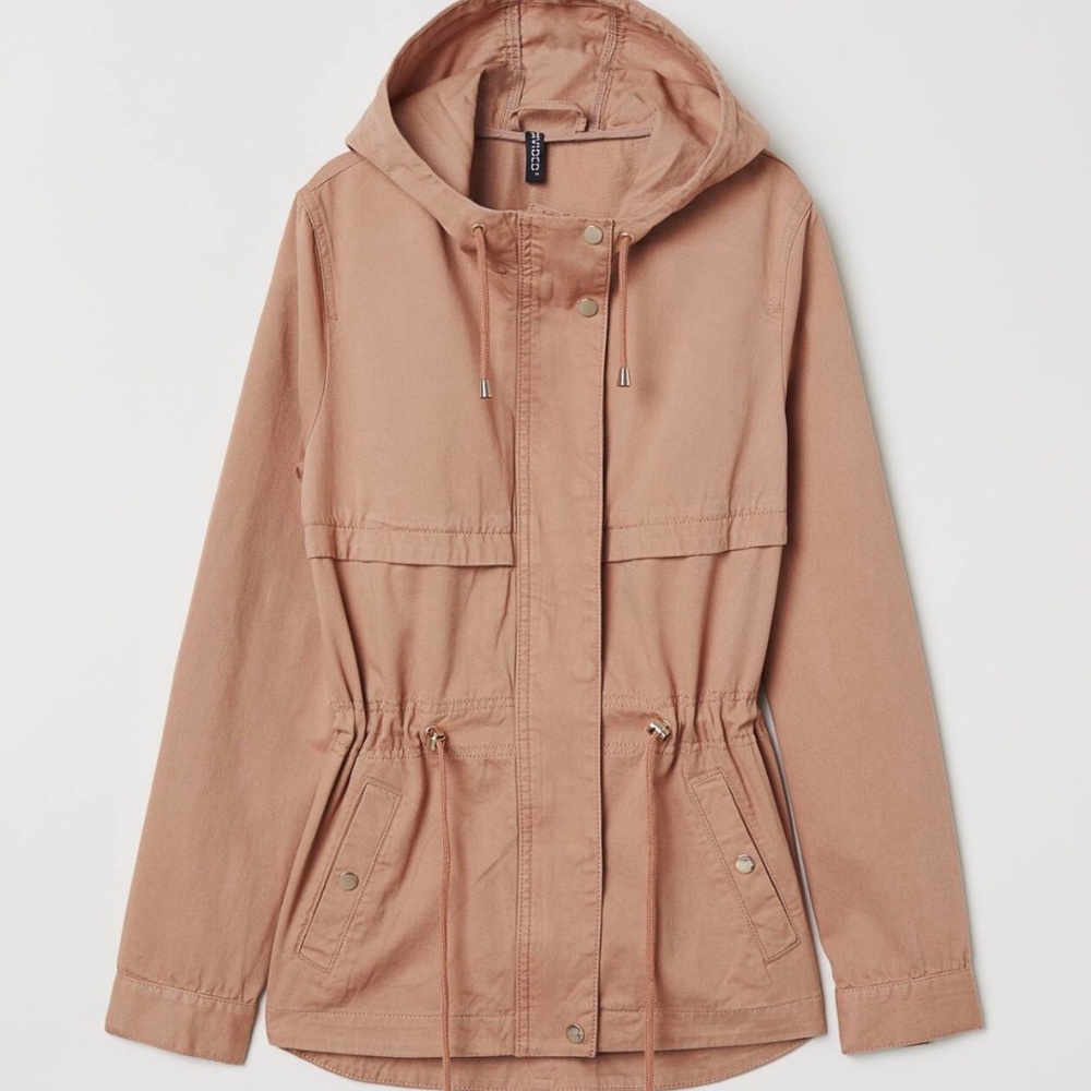 H&M Divided Hooded Cotton Parka | Women’s Size 12‎ | Dusty Rose | Short Utility